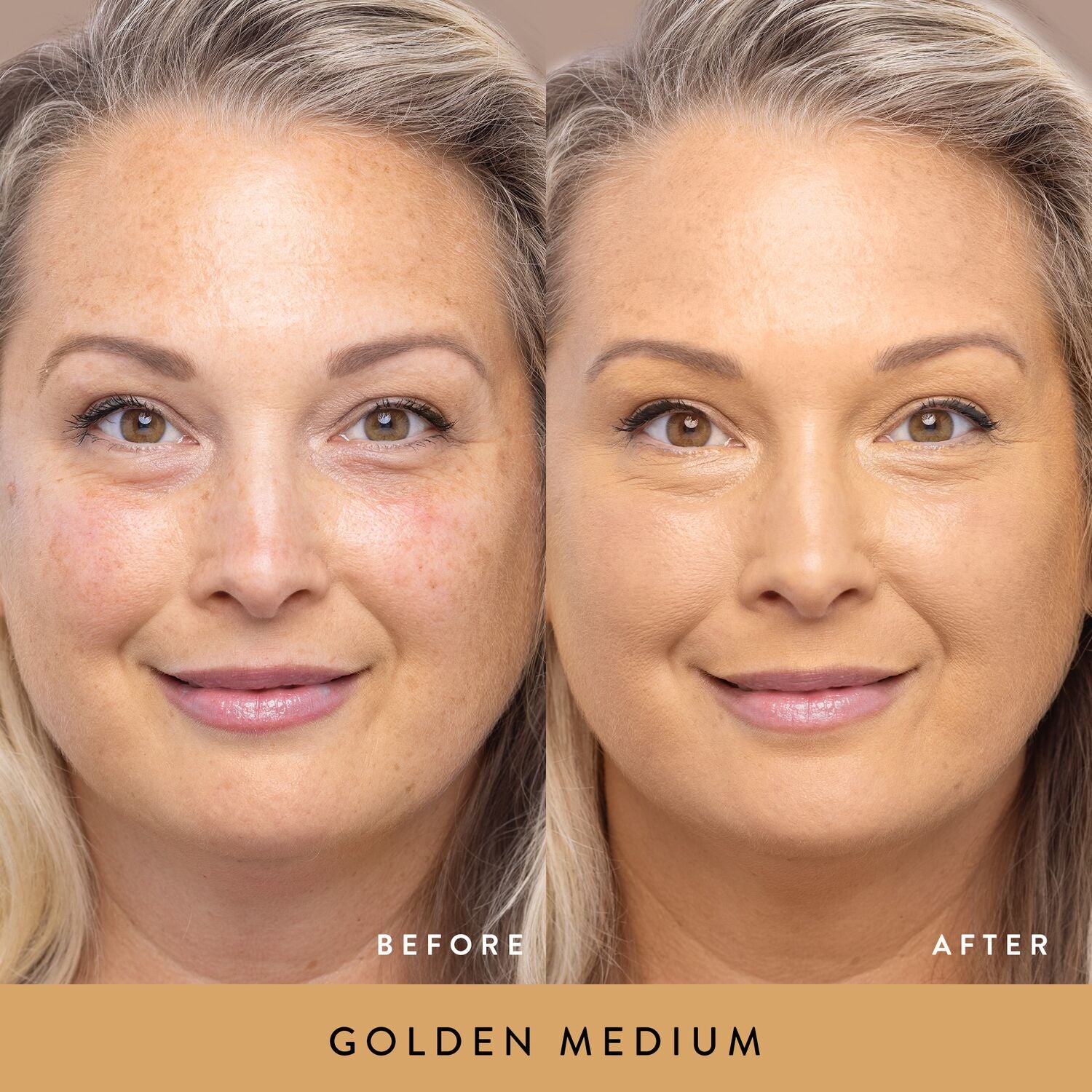 Double Take Liquid Foundation model B&A in Golden Medium