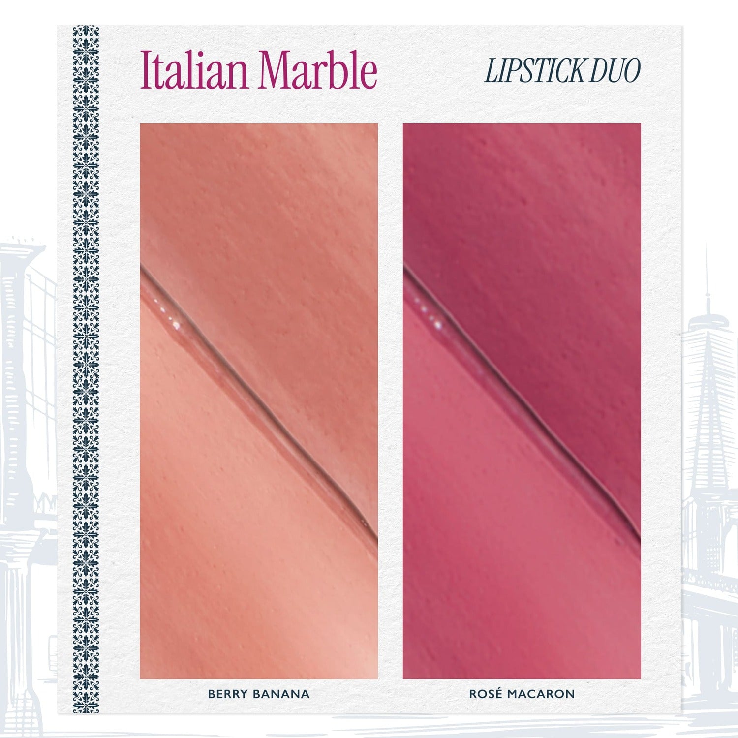 Italian Marble Lipstick Duo: Berry Banana & Rosé Macaron - Image 5